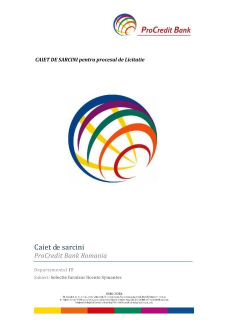 Caiet de sarcini - ProCredit Bank