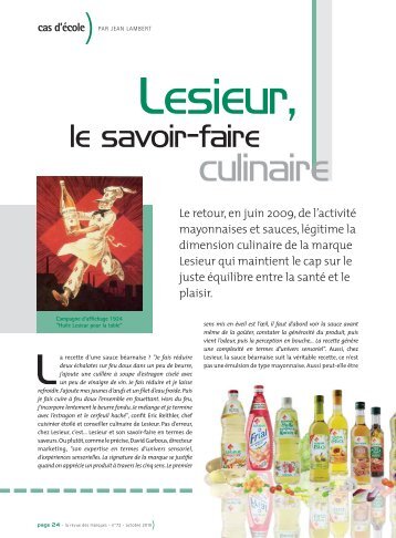 Lesieur, le savoir-faire - culinaire - Prodimarques