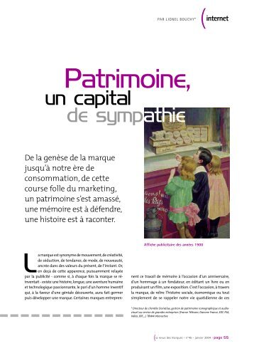 Patrimoine, un capital de sympathie - Prodimarques