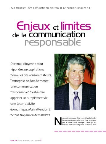 Enjeux et limites de la communication responsable - Prodimarques