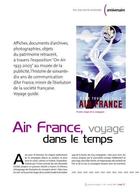 Air France Voyage Dans Le Temps Prodimarques