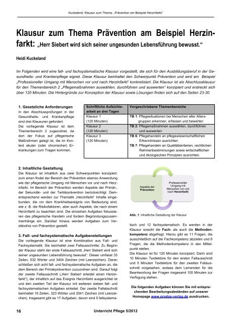 Klausur Zum Thema Pra Vention Am Beispiel Prodos Verlag