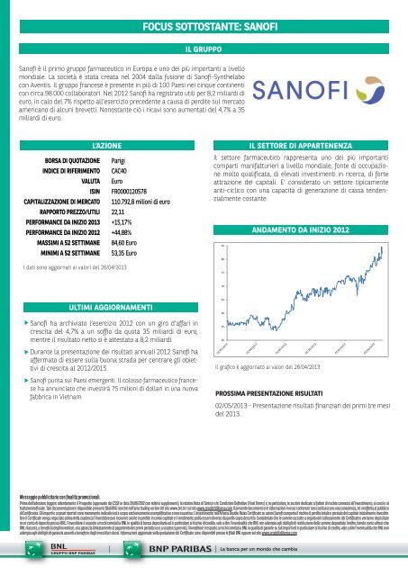 Athena Double Relax 4y su Sanofi- SecurAsset.indd - Prodottidiborsa