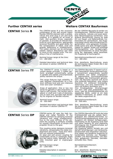 CENTAXÂ®-SEC - Industrial and Bearing Supplies