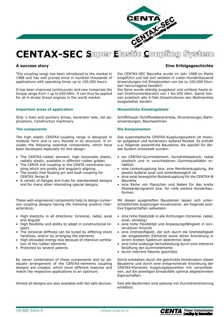 CENTAXÂ®-SEC - Industrial and Bearing Supplies