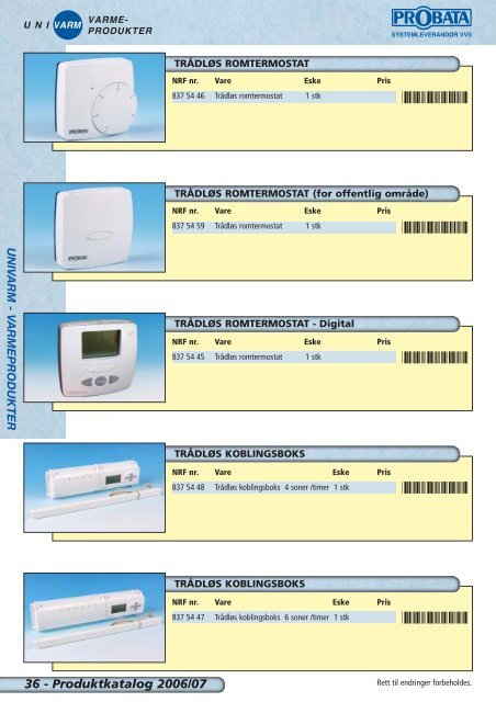 Produktkatalog 2006/07 - Produktfakta