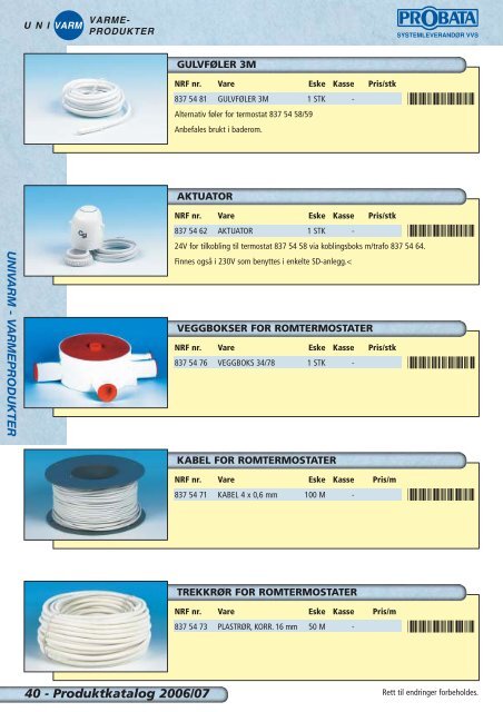 Produktkatalog 2006/07 - Produktfakta