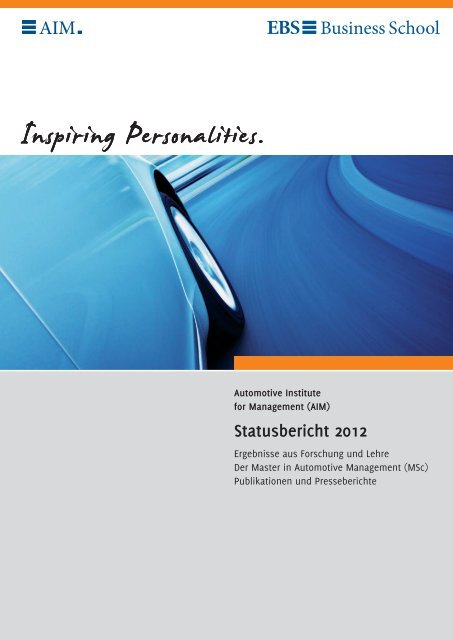 Inspiring Personalities. - Automotive Institute for Management (AIM)