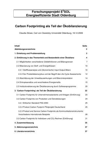 Carbon Footprinting als Teil der Ökobilanzierung - Produktion und ...