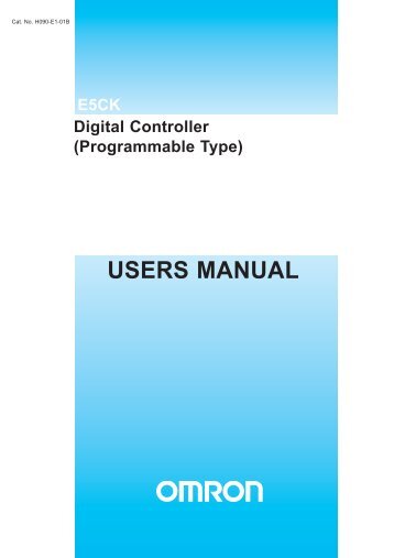 E5CK-T Digital Controller (Programmable Type) User's Manual