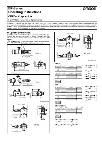 ER-Series Operating Instructions