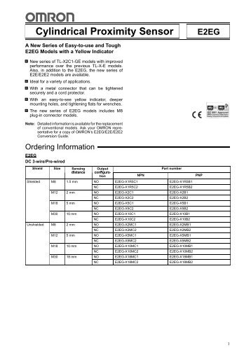 Cylindrical Proximity Sensor E2EG