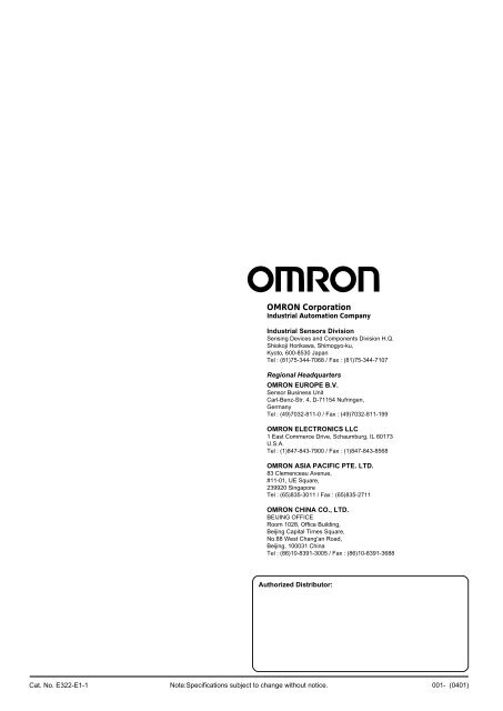 Safety Light Curtain / Multi-beam Safety Sensor F3SN-A ... - Omron