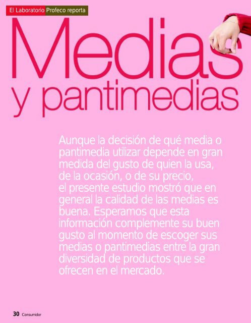 Medias y pantimedias - Profeco