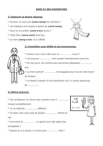 Sans et ses homonymes - Professeur Phifix