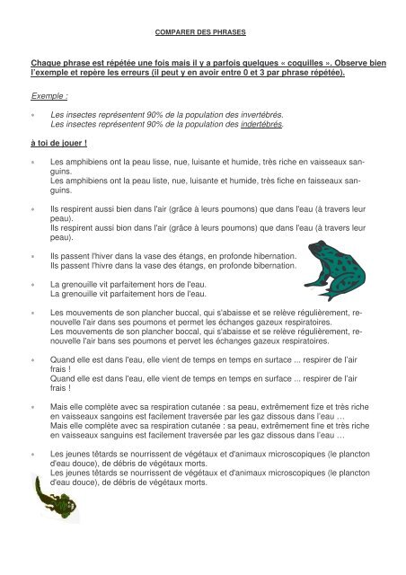 Lecture Cycle 3 Fiche 16 Comparer Des Phrases Professeur Phifix