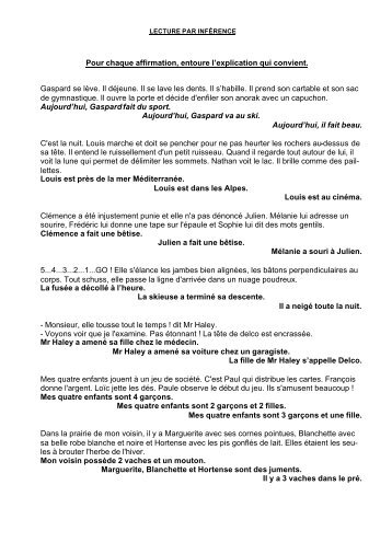 Fiche 38 lecture par infÃ©rence 2 - Professeur Phifix