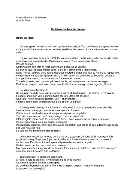 la lecon de bicyclette andreé otte
