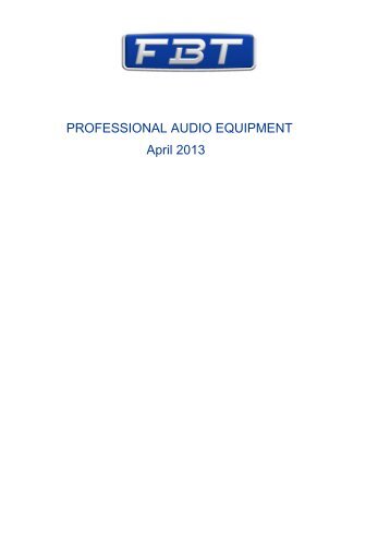FBT prof 2012 bruto prijslijst - Calis Professional Audio