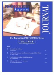 Vol. 1, No. 1 Vol. 2, No. 1 - Professorenforum