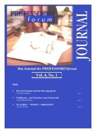 Vol. 1, No. 1 Vol. 4, No. 1 - Professorenforum