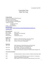 Curriculum Vitae - Mark van Vugt