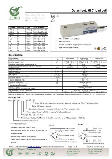 Datasheet: H8C load cell