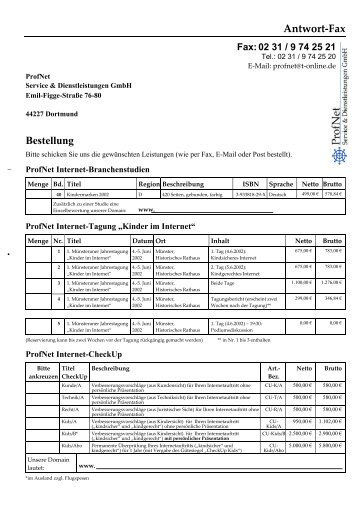 Anmeldung - Formular (pdf) - ProfNet