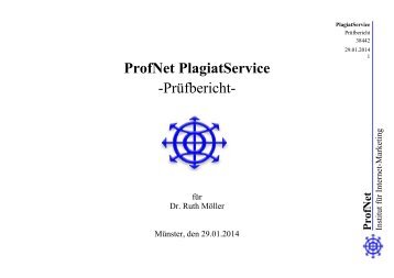 ProfNet PlagiatService -Prüfbericht-