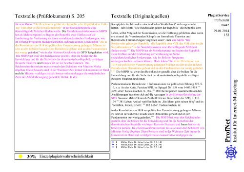 ProfNet PlagiatService -Prüfbericht-