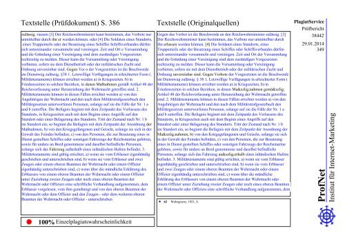 ProfNet PlagiatService -Prüfbericht-