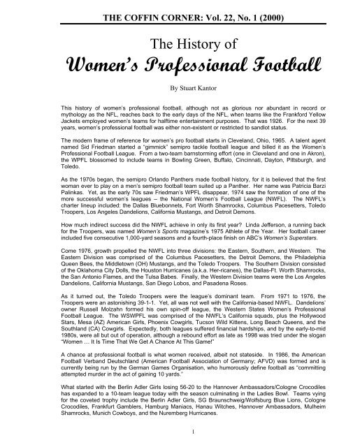 The History of Women's Professional Football