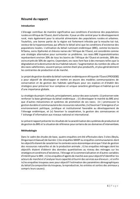 RAPPORT SITUATION DE REFERENCE GUINEA ... - PROGEBE