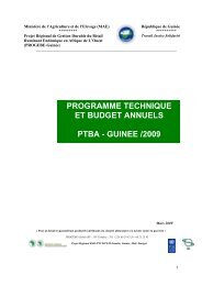 programme technique et budget annuels ptba - guinee ... - PROGEBE