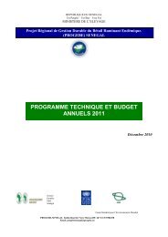 programme technique et budget annuels 2011 - PROGEBE