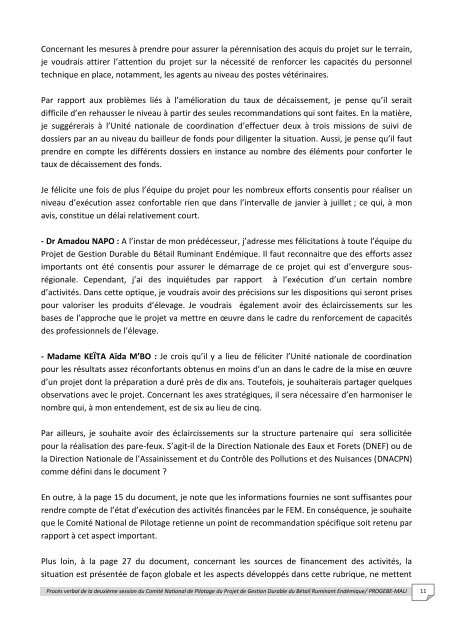 proces verbal de la deuxieme session du comite ... - PROGEBE