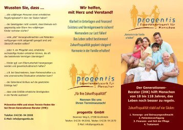 Informations-Flyer Generationen Berater (IHK) - progentis GmbH