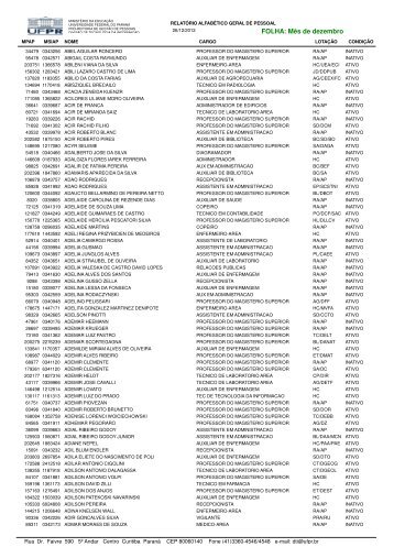 Relatório Alfabético Geral - progepe - Universidade Federal do ...