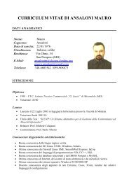 CURRICULUM VITAE DI ANSALONI MAURO - Progettoatena.It