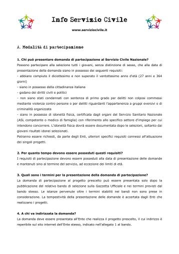 info servizio civile - Progetto giovani