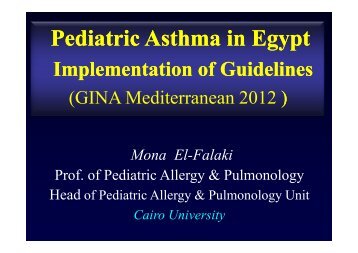 Pediatric Asthma in Egypt Implementation of ... - Progetto LIBRA