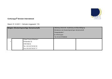 Lista internazionale delle scuole Certilingua 2011 ... - Progetto Lingue