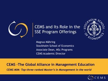 CEMS and Its Role in the SSE Program Offerings