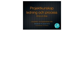 Projektkunskap, ledning och process (pdf) - Internationella ...