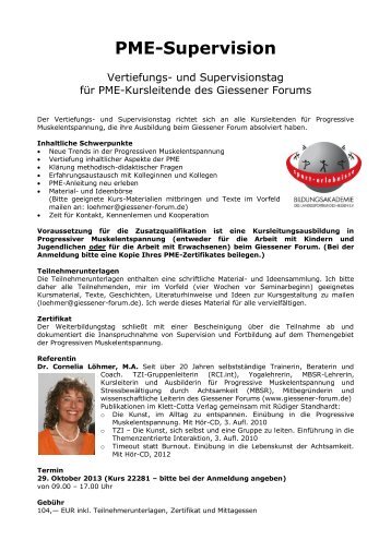 PME-Supervision - Progressive Muskelentspannung