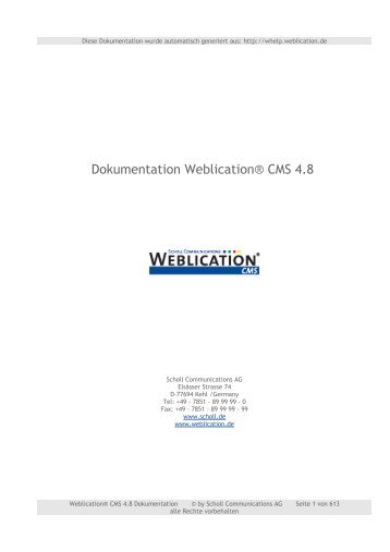 Dokumentation Weblication® CMS 4.8