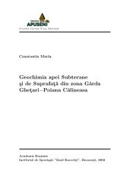 Geochimia apei Subterane si de SuprafatËa din ... - Proiect Apuseni