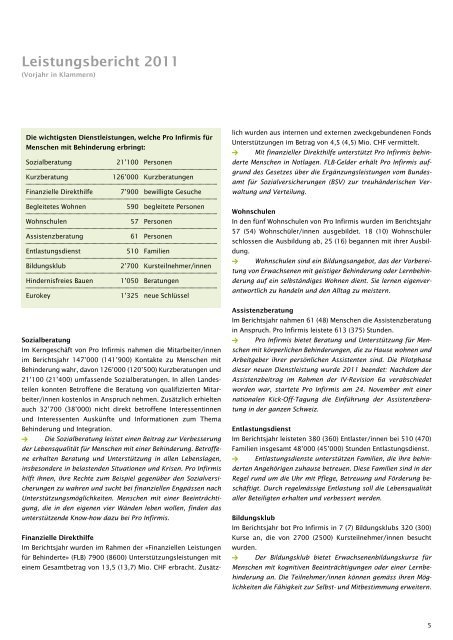 Pro Infirmis Jahresbericht 2011 - pdf, 645K