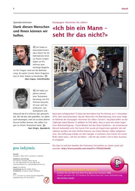 Spenderzeitung Aktuell 1/13 - pdf, 4.9M - Pro Infirmis