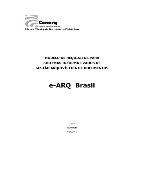 e-ARQ Brasil - Conarq - Arquivo Nacional